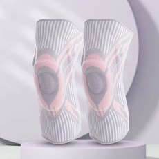 针织运动护膝 硅胶防摔半月板保护 篮球足球健身防滑护具, 1個, 粉色:如圖所示