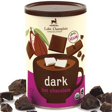 베지테리언 핫초코 카카오 분말 핫코코아 비건 레이크 챔플레인 다크 핫 초콜릿 13인분 13온스, 레이크 챔플레인 유기농 다크 핫 초콜릿 13인분 13온, 368g