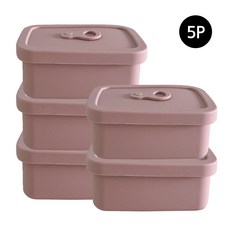실리콘 스팀홀 팩 전자레인지 냉동 밥용기 밀폐용기 220ml, 5개, 핑크