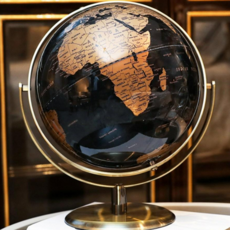 마벨인홈 인테리어 소품장식 고급 청동인테리어 지구본 골드블랙 사이즈2종, 20cm