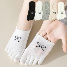 에이블탑 여성 발가락덧신 벗겨짐방지 순면양말 5종세트 n256