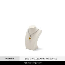Oirlv 목걸이진열대 목걸이 거치대 고급 목상 스탠드 흉상 PU 가죽 주얼리 걸이 전시대 다양한 사이즈 리넨 주얼리 스탠드 악세사리 정리함 보석 매장용 정리함 기념일 촬영용전시대