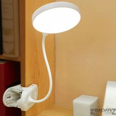 KBKXOZ LED 책상 램프 / 클립형 무선 LED 스탠드 / 학생용 미니 조명 / 캠핑용 휴대용 램프, 원형 충전식 [무한조광 + 3 색 온