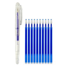 아이롱펜 세트 열펜 다리미펜, 1개, 블루(펜 1개 + 리필 10개)