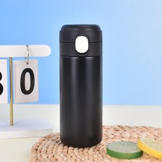리더라인 스텐 304 고급소재 보온보냉 답례품 행사용 데일리 원터치 텀블러, 1개, 420ml, 블랙