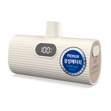 티앤알 2026년 신제품 삼성셀 국내생산 보조배터리 5000mAh 도킹형 고속충전 22.5W P-5300C, 베이지, P-5300C(C타입)