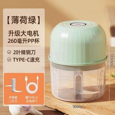 無線電動蒜泥器 廚房小型食物調理機, 電動蒜泥器-薄荷綠-260ml