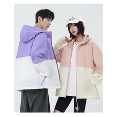 台灣出貨 情侶款防晒衣 輕薄透氣防紫外線情侶皮膚衣拼接防晒衫UPF50