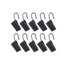 스틸 커튼 고리집게, 10개, 블랙