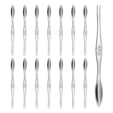 uxcell 15개 스테인리스 스틸 게살 포크 6.5인치 해산물 다리 크래커 식기 랍스터 게살 가재 새우 새우 해산물을 위한 도구 (실버)