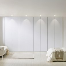 보루네오 E0 레스 무몰딩 여닫이 붙박이장 30cm, 01_무몰딩_푸쉬도어, 화이트