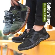 Huade 安全工作鞋 緩震氣墊防砸防刺穿, 703黑, 1個