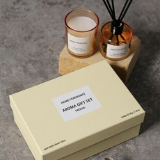 跨境熱銷香薰蠟燭套裝無火香薰四色伴手禮禮盒香氛持久, (黃色)藍風鈴:50g蠟燭+50ml香薰(禮盒裝)