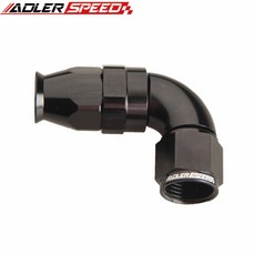 AN6 AN8 알루미늄 풀 플로우 재사용 가능한 회전 PTFE 호스 엔드 피팅 블랙 45 도/90, 4)AN8-90 Degree, 4) AN8-90 Degree