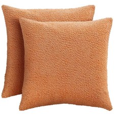 베개 커버 2개 세트 - 장식용 셀프 프린지 35.6 x 50.8cm14 20인치 90% 면 소파 침실 거실 10% 리넨 쿠션 그레이 장식 183557, 18" x 18" (Pack of 1), 주황색, 주황색