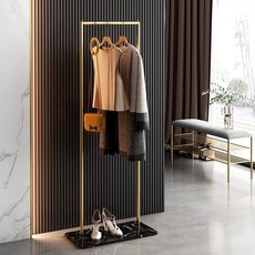 코트걸이 아우터 스탠드 옷가게 침실 옷걸이대 현관 매장 행거 옷걸이, 60cm블랙걸이+화이트대리석, 사각 옷걸이 60cm 크림 프레임검은 대리석