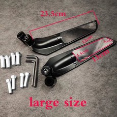 가와사키 Z125 Z250 Z300 Z400 Z650 Z750 Z800 Z900 Z1000 용 멋진 수정 된 범용 회전 고정 바람 날개 백미러, 01 b