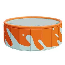 免充氣折疊泳池 免嘴吹折疊泳池 蓄水池 折疊收納泳池 夏天玩水 免嘴吹泳池, 橘色, 1個