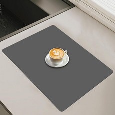 주방 카운터용 59.9 x 39.9cm(23.6 15.7인치) 실리콘 매트 미끄럼 방지 내열성 조리대 프로텍터 아일랜드용 방수 공예 다크 그레이_166650, 47.2"L x 23.6"W_166650, 반투명 브라운