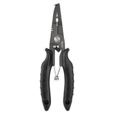 特氟龍塗層不銹鋼路亞鉗多功能防銹帶鎖扣ABS手柄釣魚路亞鉗(尖式鉗頭/梯式鉗頭), 1個, FG-1032C款黑色尖是鉗頭