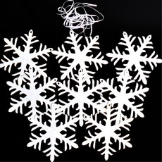 펠트 눈꽃패턴 가랜드 화이트 겨울소품 여자아이방꾸미기 웨딩촬영소품 생일파티소품