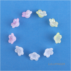 [룰루핑거] 미니어쳐 꽃잎 비즈2 색상선택 1.2x0.6cm (약 50개입), 꽃잎 비즈2 오로라 노랑 1QX-02-222