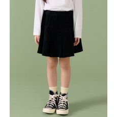 [무신사스탠다드] 키즈 코듀로이 밴딩 플리츠 스커트 [블랙]