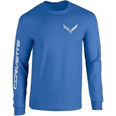 SR1 퍼포먼스 코르벳 티셔츠 C7 로고와 소매에 스크립트, Large, Royal