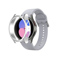 LuA lovel Galaxy Watch PC硬殼全包覆保護殼 + 翼型矽膠扣環錶帶組, 灰色, 1個