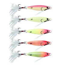 빛나는 지깅 루어 깃털 훅 바다 낚시용 장거리 캐스팅 플로팅 해안 가다랑어 전용 미끼, 1개, 6. 5pcs