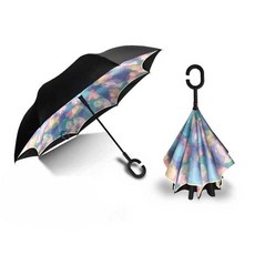 거꾸로 우산 역방향 우산 양산 자동 수동 접이식 반전 장우산, 1개, 11. 주황색