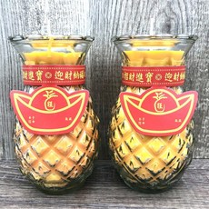 鳳梨蠟燭 酥油蠟燭 招財進寶款, 1件, 黃色2號鳳梨1箱/供貨時間需20個工作天, 1L, 無