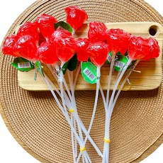 GLORYHYLOVE]빨간장미모양 장미사탕 CANDY꽃다발만들기 러브 LOVE, 36g, 20개