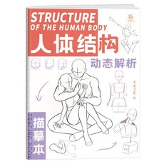 椰子圖書 人體結構插畵基礎敎程，藝用動態解剖，動漫描摹本，素描速寫手繪臨摹，提升繪畫技巧，激發藝術靈感, 人體結構動態解析描摹本