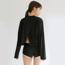 베라프 여자 뒤트임 절개 래쉬가드 크롭 상의