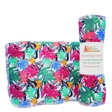 Kelly Murray Creations 재사용 가능한 페이퍼 타월 | 25.4 x 25.4cm(10 x 10인치) 면 타월 | 롤 10팩 | 주방 용품 프린트 | 친환경 세