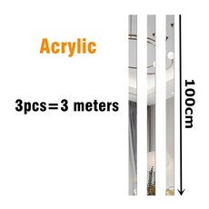 3M 스테인레스 스틸 플랫 장식 라인 벽 천장 가장자리 스트립 거실 장식에 대 한 자체 접착 가구 스티커 217860, 1cm, Acrylic-Silver, 1개