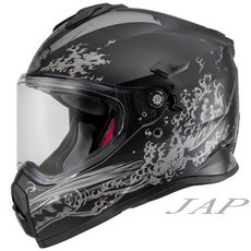 SOL SS-2P 織田信長 消光黑/銀 越野帽 全罩式安全帽 雙D扣, 1個, XL