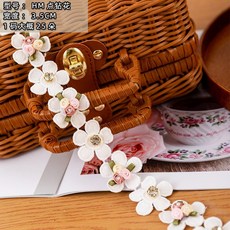 HM點鑽花邊 3.5CM寬 白色牛奶絲刺繡花邊 服裝輔料DIY手工裝飾材料, 1個, HM點鑽花