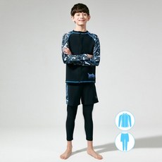 베이직엘르 남아동 집업래쉬가드 레깅스 세트 BEBT702K 2472196