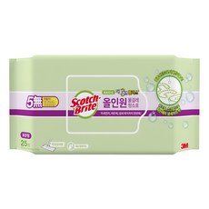 3M Scotch-Brite 百利 基本款雙效細緻纖維濕拖巾 25抽, 1包