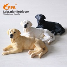 강아지 리트리버 찹츄 래브라도 개 반려견 피규어 자동차 장식 공예품 선물용, 래브라도(노+흰+검) 눕기