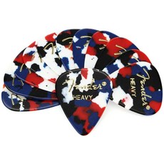 Fender 클래식 셀룰로이드 기타 피크 351 모양 거북이 쉘 미디엄 144팩, 12개, 색종이 조각, 헤비