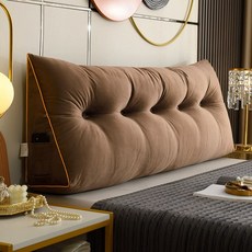삼각 등받이 벨벳 삼각등받이쿠션 레이스 세모 쇼파 60x50x두께20cm 2버클-화이트