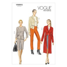 Vogue Patterns V8865 미세스 재킷 바느질 템플릿 스커트/반바지 및 바지 사이즈 E5 (14-16-18-20-22), Vogue Patterns V8865 미세스 재킷 바느
