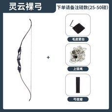 哆哆購 戶外弓箭 射箭 美式弓 專業反曲弓 成人射擊運動 弓箭套裝, 1個, 金屬靈雲裸弓