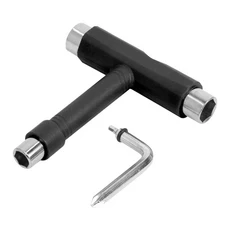 스케이트 보드 T 도구 T 모양 스케이트 보드 도구 스케이트 보드 렌치 수리 도구 스케이트 또는 쿼드 스케이트를위한 스케이트 렌치, 02 검정색, 1개