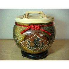 鶯歌米甕 (贈松木蓋及紅繩) 居家風水擺飾 禮物首選, 1個, 5斤米甕