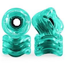 샤크 휠 72mm 롱보드 크루징 DNA 포뮬러 4개 세트, .Transparent Emerald., 1개, .Transparent Emerald.