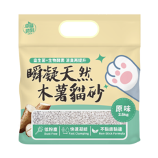 幸福時刻 瞬凝天然木薯貓砂 低粉塵 快速凝結 木薯砂 貓砂 6包組, 2.5kg, 6個, 原味